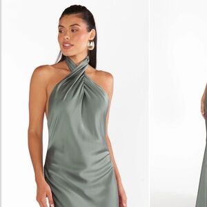 Show Me Your MuMu Backless Satin Dress - Gray